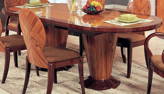 Oval dining table in classic and practical theme