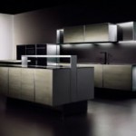 premium materials black granite and brushed aluminum Kitchen Porsche design with sleek design