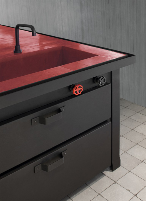 red black kitchen colored of timeless classic style of kitchen design with black metal