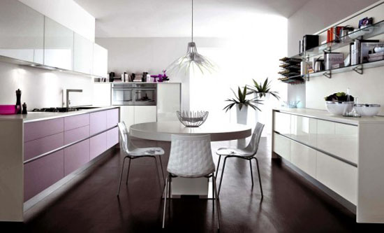 rounded light purple and pink Cucine Kitchen by Cucine Lube
