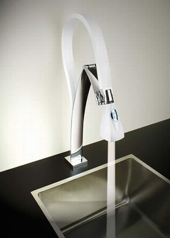 single handle kitchen faucet is hybrid flexible has LEDs-illuminating by paini