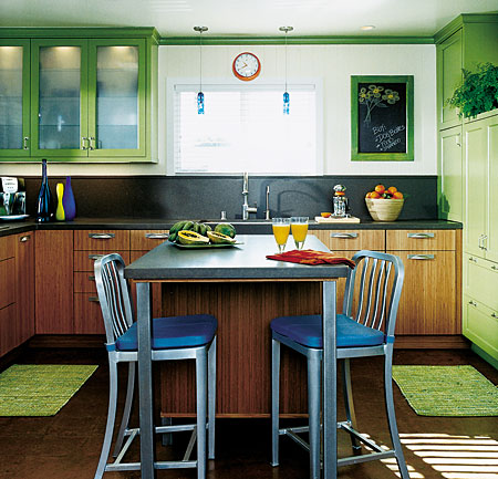 small kitchen design planning by light green colour scheme