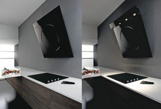stainless steel cooker hood or cooker hood OM in modern kitchen decor
