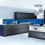 Trendy kitchen design with fresh blue colorful theme