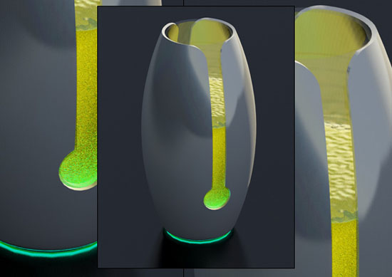 unique Beer glass with llight and feel the energy by Carlos Zanotti Cavazzoni