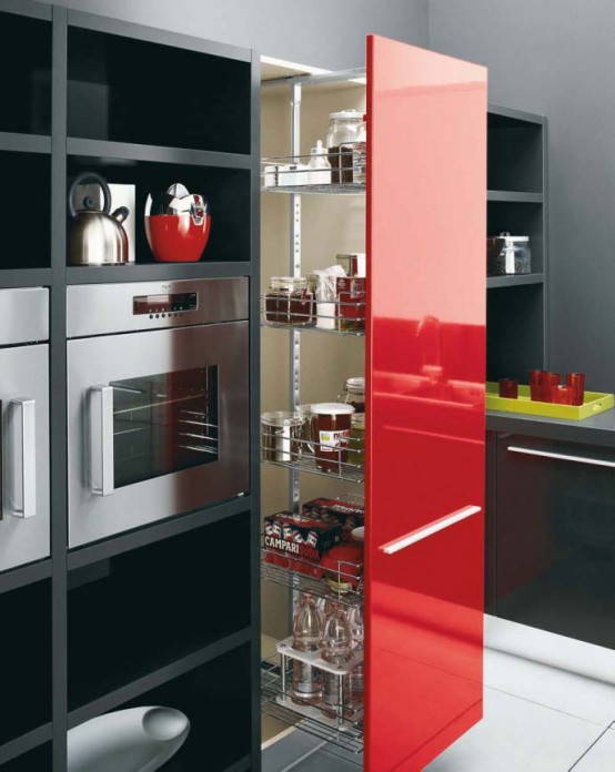 white Black and Red kitchen modern look bright fresh very stylish