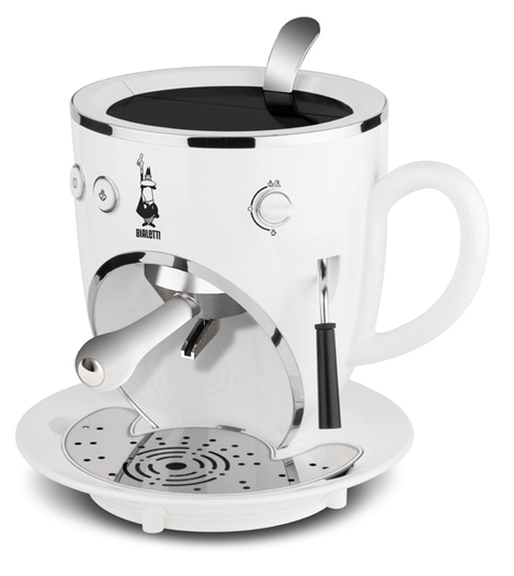 white Cool Espresso like a robot face Machines design for future kitchen by Bialetti