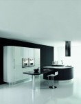 white dark brown and black Rounded kitchens island designs By Aran Cucine