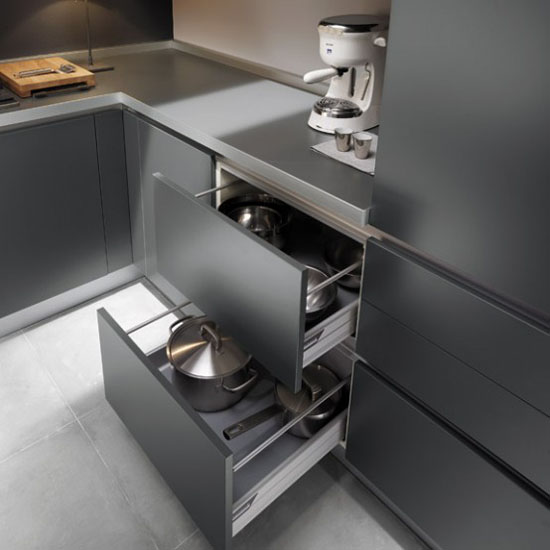 white grey and black modern Kitchen designs picture by Ernestomeda