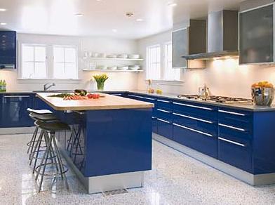 Cobalt Blue softest color Kitchen Cabinets from Snaidero