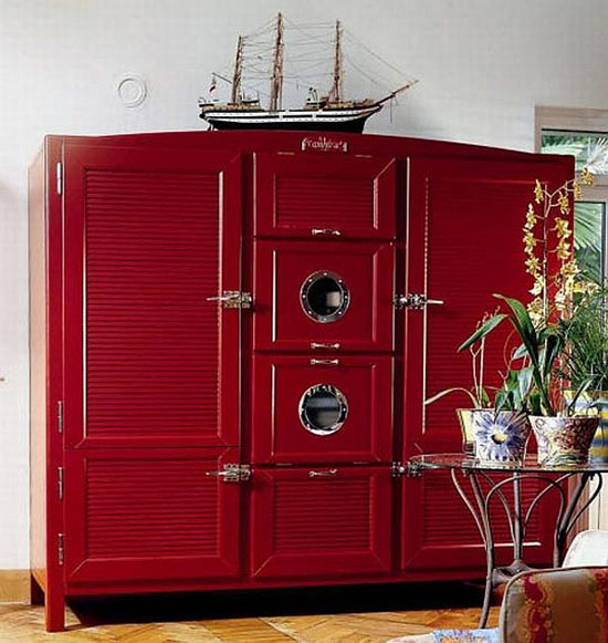 Italian Antique refrigerators Made in cherry wood Lebanese cedar and mahogany
