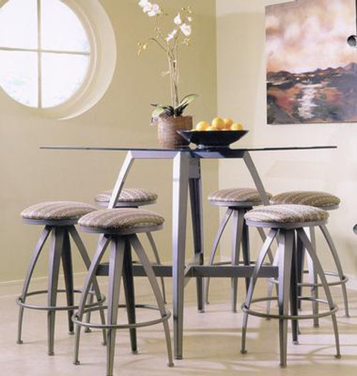 Modernize your Kitchen with a new Pub Table and Barstools a metal and glass product from Contemporary furniture
