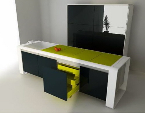 all in one modern Kitchen Island with several elements