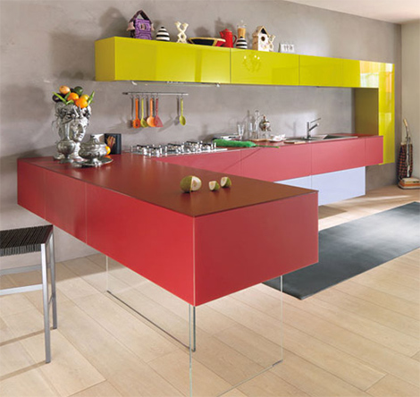 cheerful colors kitchen expressed in array of hues cool lines and modular design