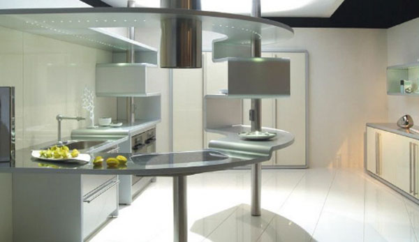 cool kitchen Snaidero USA of circular Acropolis kitchen using highly durable aluminum