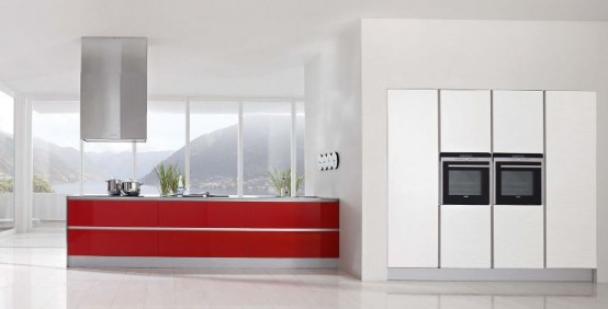 enlarge the space visually and make it lighter One popular type of modern kitchen design