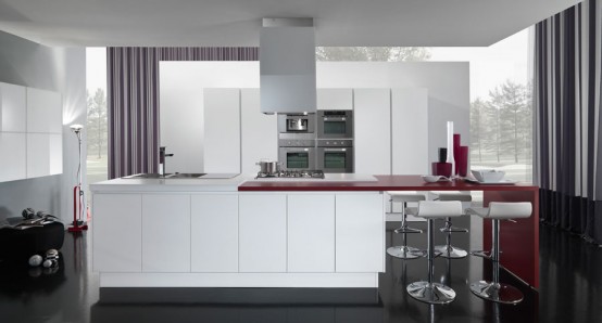 latest kitchens designs Italy Vitali Cucine in a beautiful bright color combination