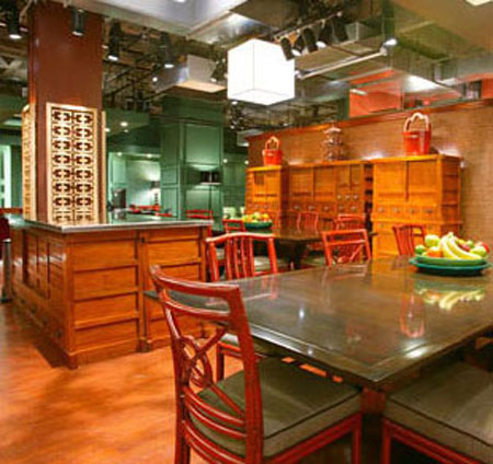 made from reclaimed Gingko and Elm Kitchen Furniture by Greentea specializes in Japan