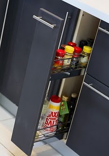 modern kitchens with black cabinet to store bottles or cans