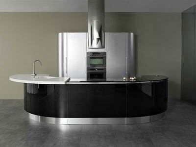 shiny and clean stainless steel Modern Kitchen Design adds function and convenience for cooking